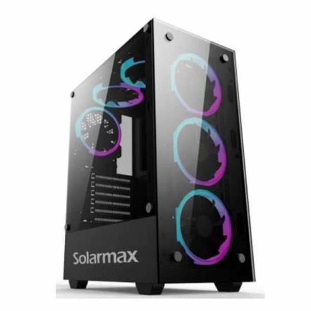 gabinete|cooler|hardware|max5|gabinete solarmax cm-5901 tg 6fan rgb negro